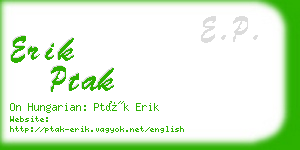erik ptak business card